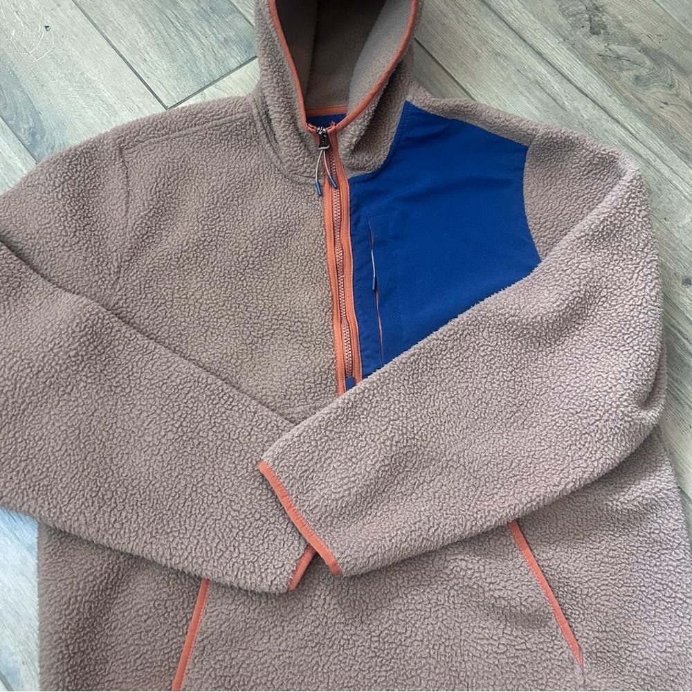 Mountain & Isles Half Zip Heavy Fleece Hooded Jacket Spice Southwest Baja Med - Picture 2 of 13